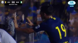 Zárate fue a buscar a su hijo en plena Bombonera, le dio un beso y subió la foto a Instagram