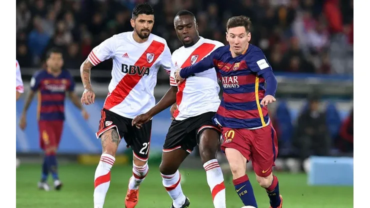Messi en el partido ante River.