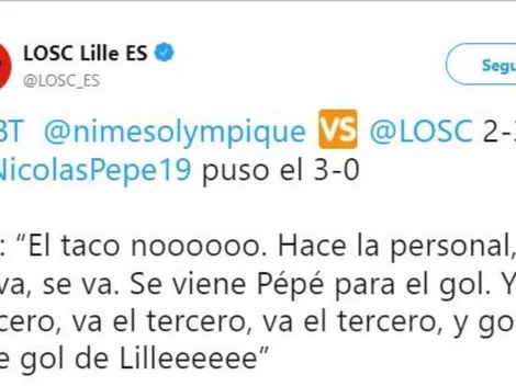 Épico: el Lille tiró un tuit usando el "y va el tercero" de la final que River le ganó a Boca