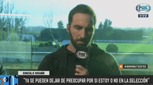 Foto de Higuaín en la entrevista.