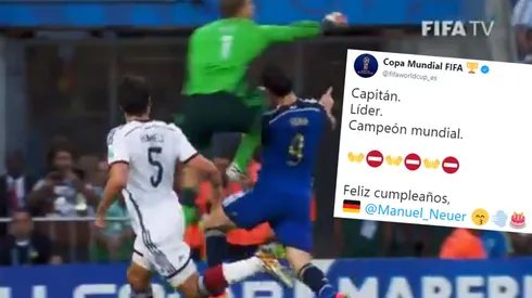 FIFA saludó a Neuer por su cumpleaños, puso el video de su rodillazo a Higuaín y explotó Twitter