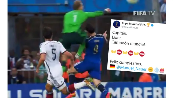 FIFA saludó a Neuer por su cumpleaños, puso el video de su rodillazo a Higuaín y explotó Twitter