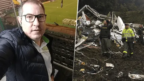 Foto del periodista y el accidente.