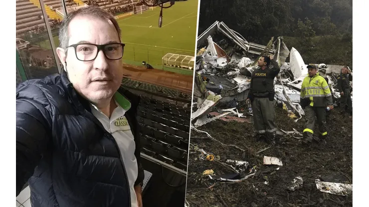 Foto del periodista y el accidente.