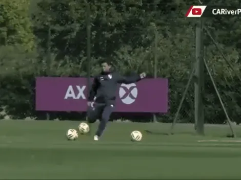 Se prepara para entrar por Juanfer: Gallardo tiró magia en el entrenamiento de River