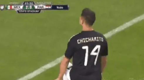 Chicharito celebró su gol a Paraguay a lo LeBron James