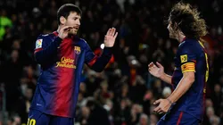 Puyol y Messi, juntos en Barcelona.