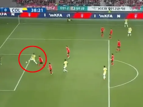 Alfredo Morelos tuvo el empate de Colombia, pero le erró al balón