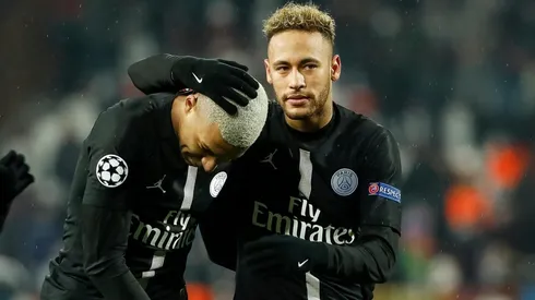 Neymar junto a Mbappé en PSG.
