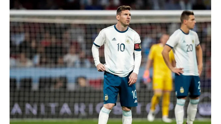 Lionel Messi en el amistoso ante Venezuela.