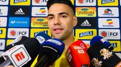 Falcao habla con la prensa. Foto vía: AS Colombia.