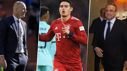 James Rodríguez produce el primer cruce entre Florentino Pérez y Zidane