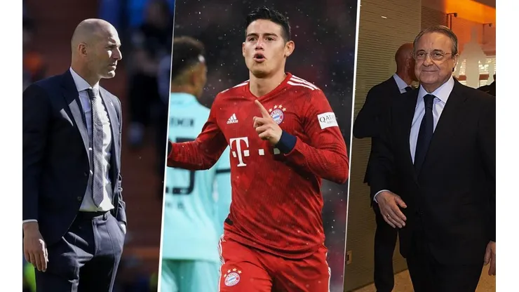 James Rodríguez produce el primer cruce entre Florentino Pérez y Zidane