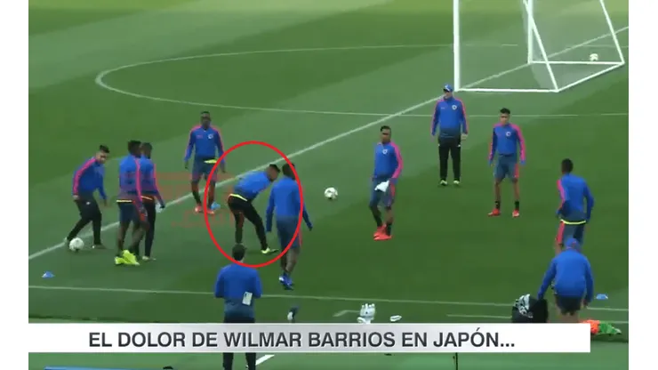 El doloroso accidente de Wilmar Barrios en el entrenamiento de la Selección de Colombia