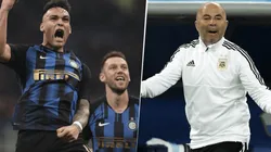 Foto de Lautaro Martínez con Jorge Sampaoli.