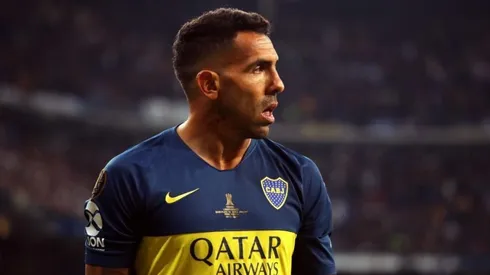 Carlos Tevez con la camiseta de Boca.