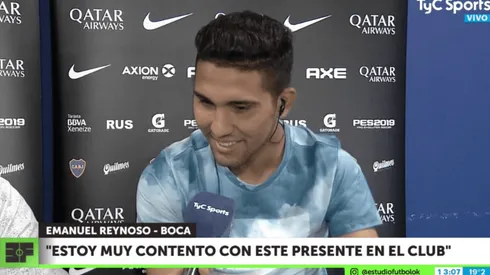 La respuesta de Reynoso cuando le preguntaron por su gol y el de Messi