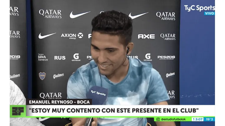 La respuesta de Reynoso cuando le preguntaron por su gol y el de Messi
