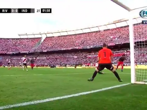 ¿Con que la sacó? Armani salvó a River del primer gol de Independiente