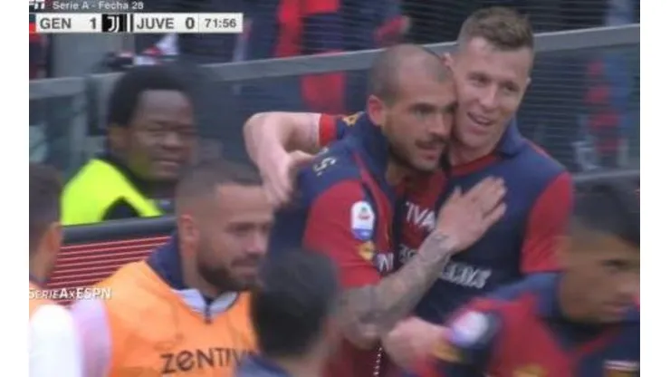 Un minuto después de debutar con Genoa, le pegó un mazazo a la Juventus