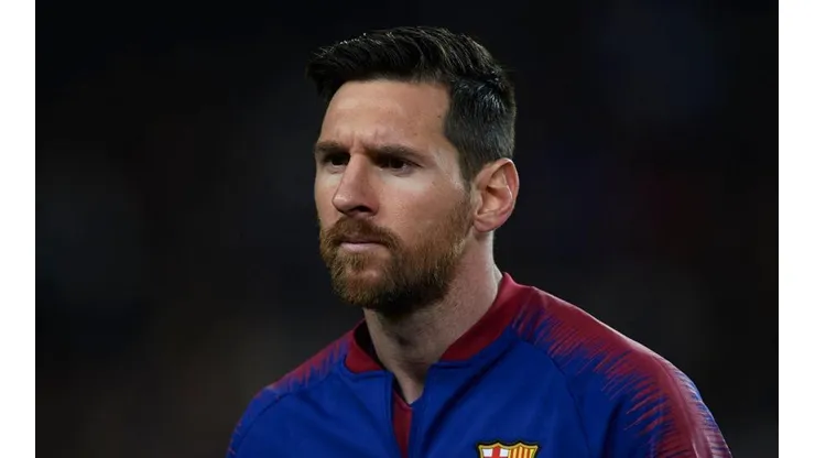 ANTES. Así salió al campo de juego Messi contra Lyon por Champions League (Foto: Getty).