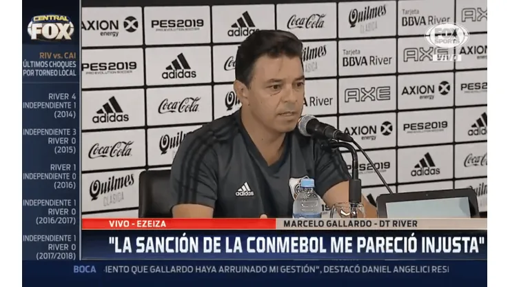 El Muñeco Gallardo se mostró triste por ver el Monumental vacío