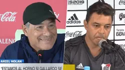 Holan y Gallardo dieron conferencias en simultáneo.