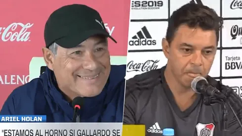 Holan y Gallardo dieron conferencias en simultáneo.