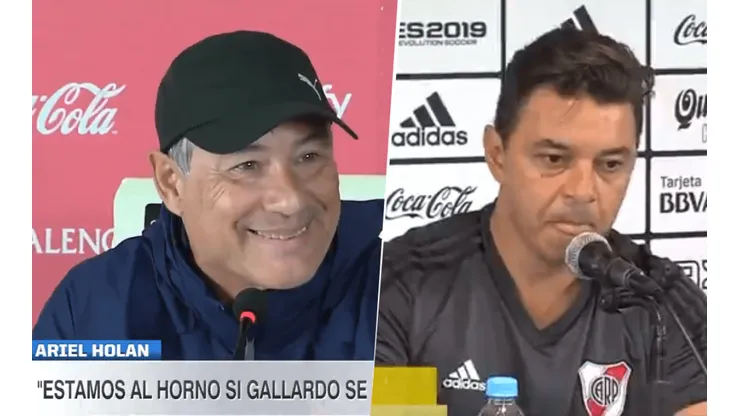 Holan y Gallardo dieron conferencias en simultáneo.