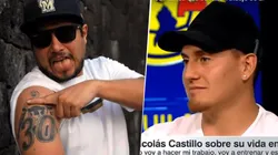 Foto de Nico Castillo y el hombre que s lo tatuó.