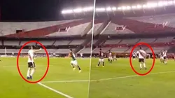 El silencio del Monumental dejó escuchar los constantes reclamos de Borré: "¡Oso! ¡Juan! ¡Nacho!"