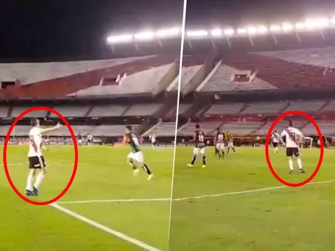 El silencio del Monumental dejó escuchar los constantes reclamos de Borré: "¡Oso! ¡Juan! ¡Nacho!"