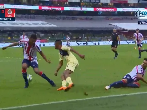 Ibargüen empezó encendido el Clásico Nacional: caño y pase para una ocasión de gol del América