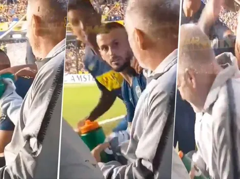 Lo que la TV no mostró: la reacción de Tevez y Benedetto cuando el kinesiólogo de Boca les tiró agua