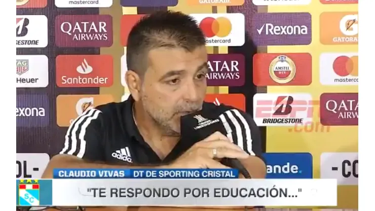 Vivas protagonizó un cruce tenso con un periodista tras el empate de Sporting Cristal