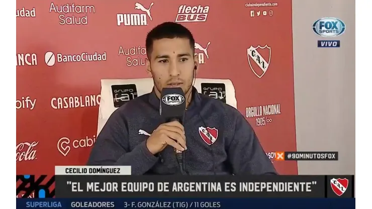 Cecilio Domínguez dijo "Independiente es el mejor de Argentina" y lo trolleó todo Twitter