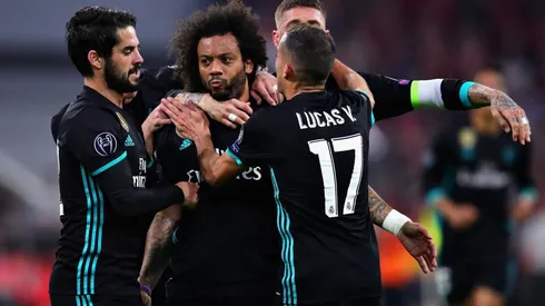 Foto de Marcelo con Isco, jugadores de Real Madrid.