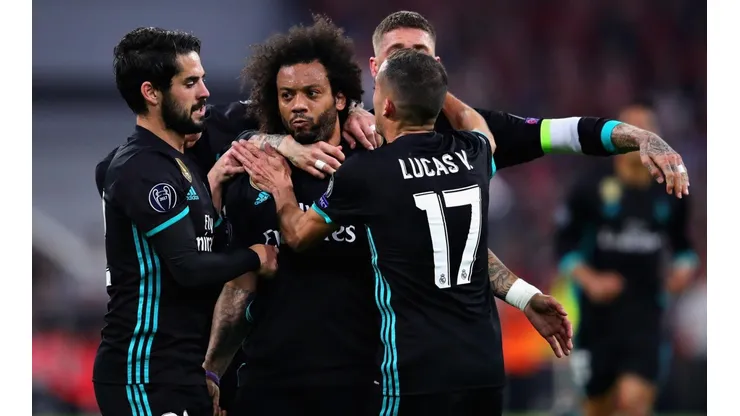 Foto de Marcelo con Isco, jugadores de Real Madrid.