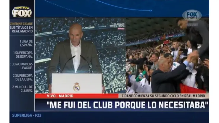 Zidane en conferencia de prensa.