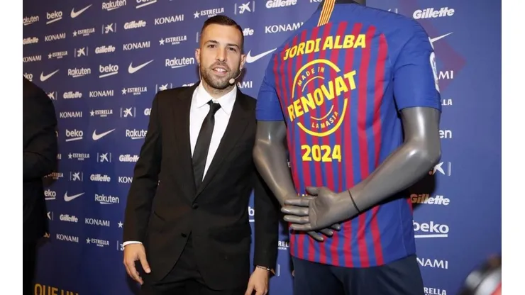 Jordi Alba, feliz con su nuevo contrato.