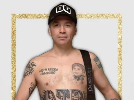 Pablo Lescano recibió en pleno show la visita de una Maradona