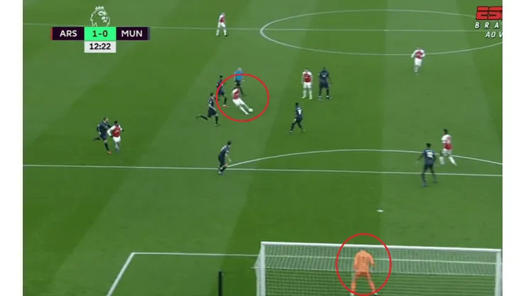 ¿Qué hiciste, De Gea? Xhaka le pegó desde su casa, la pelota tomó un efecto muy raro y el arquero quedó humillado