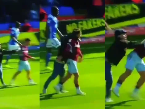 Terrible: en Inglaterra, un hincha se metió a la cancha y le pegó una trompada a un jugador del Aston Villa