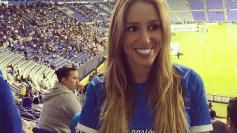 Barbie Blanco en la cancha de Racing.
