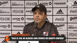 Marcelo Gallardo en conferencia de prensa.