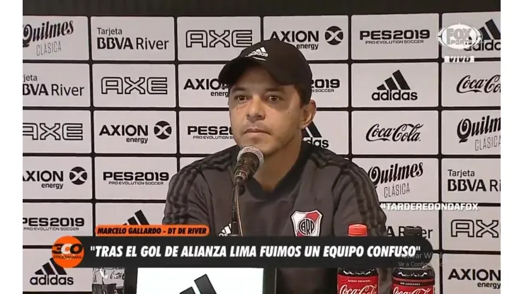 Marcelo Gallardo en conferencia de prensa.