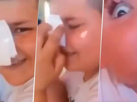 Video viral: un nene hincha de River aprovechó carnaval para disfrazarse de Pablo Pérez