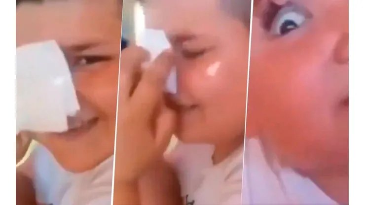 Video viral: un nene hincha de River aprovechó carnaval para disfrazarse de Pablo Pérez
