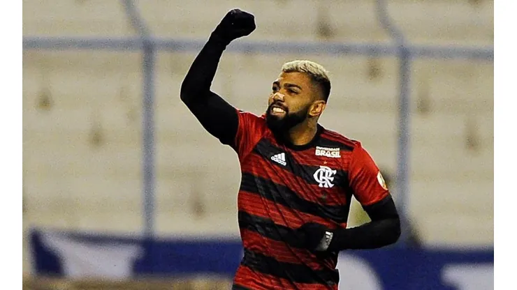 Gabriel Barbosa festeja el gol del triunfo.