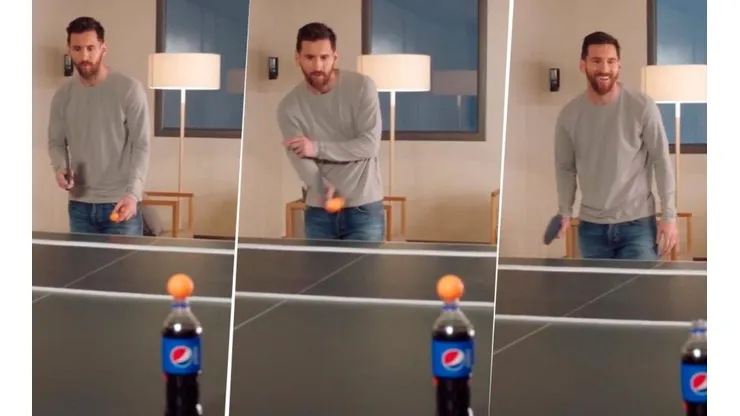 Video: Messi agarró una paleta de ping-pong y tardó dos intentos en tirar magia